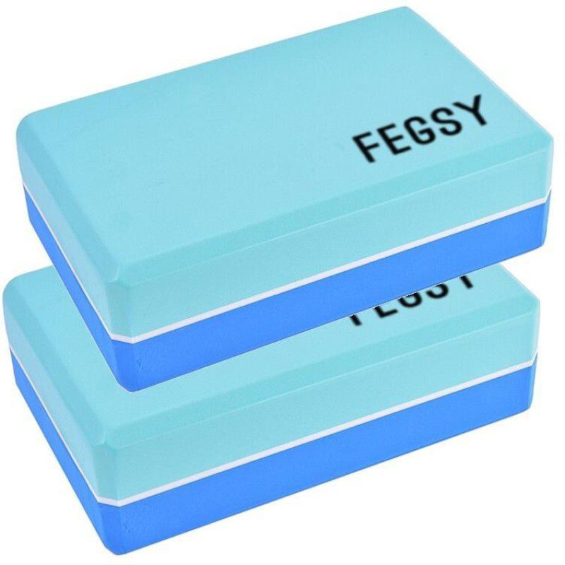 FEGSY Yoga Block Bricks Moisture Proof High Density EVA Foam Gym Blocks Yoga Blocks  (Blue Pack of 2)