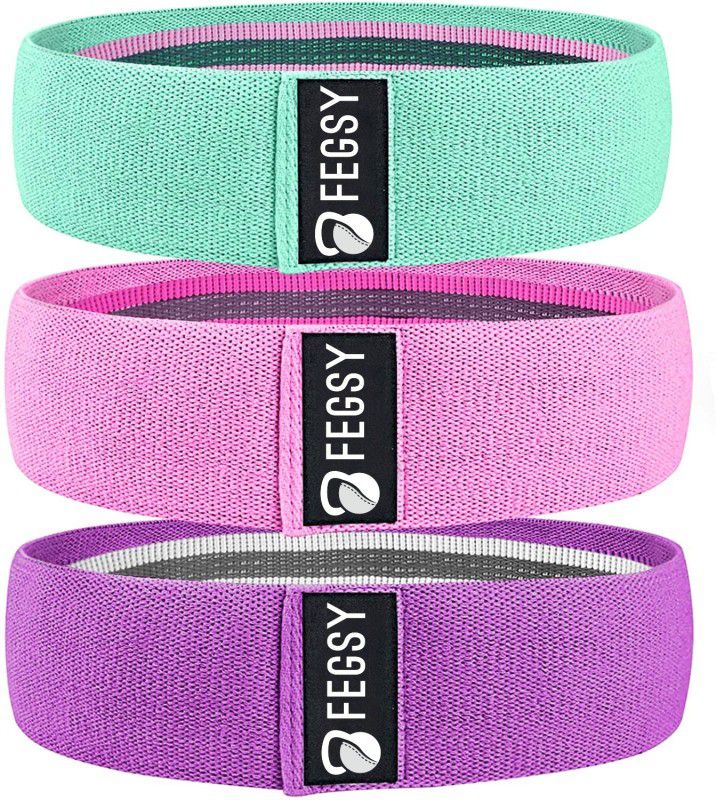 FEGSY Resistance Loop Band for Hips, Glutes, Legs Fitness Fabric Anti-Slip Loop Band Resistance Band  (Pack of 3)