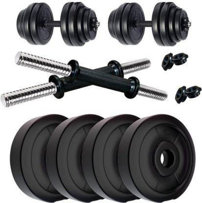 Harway 16 kg Fitness Adjustable Dumbbell with 16kg of Rubber Plates ( 3kg x 4 , 2kg x 2 ) Home Gym Combo