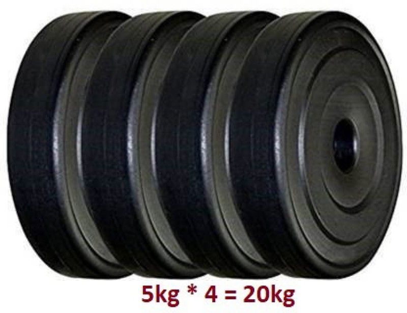 GYM KART Quality (5 KG * 4) PVC Plates Black Weight Plate  (20 kg)