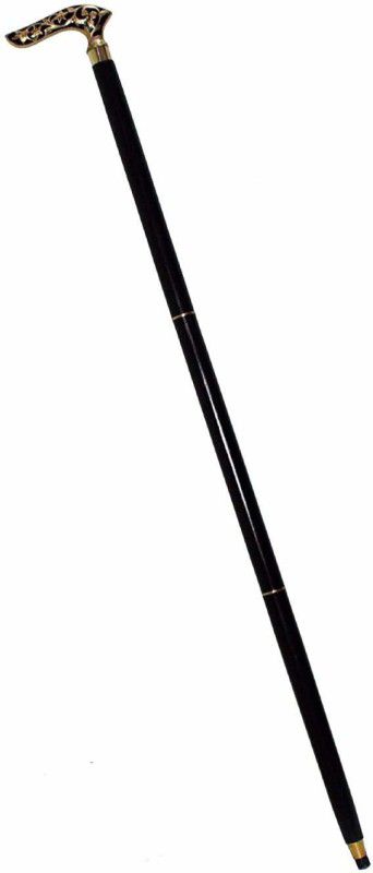 VINTAGE STAR Victorian Brass Walking Stick Cane Brass Handle with Black Wooden Cane (3 Fold Wooden Walking Cane ) Walking Stick
