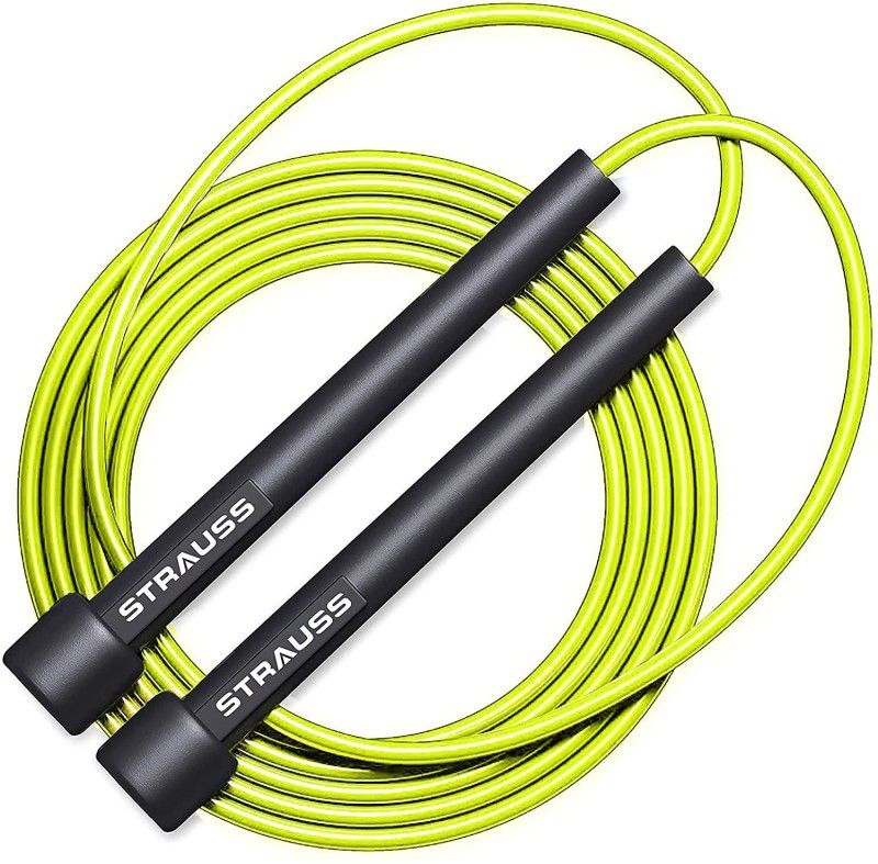Strauss Speed Skipping Rope | Jumping Rope for Kids, Men & Women Freestyle Skipping Rope  (Yellow, Length: 300 cm)