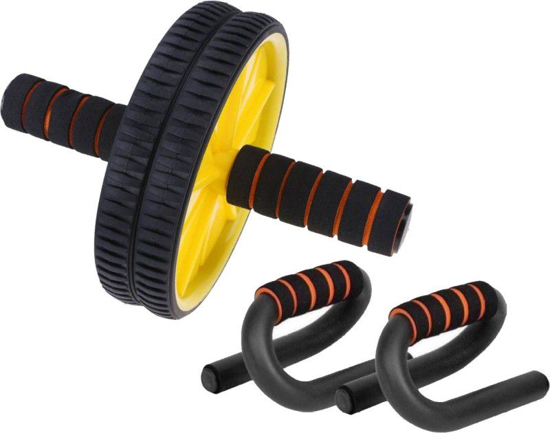 L'AVENIR FITNESS Ab Roller/Wheel Ab Exerciser & Comfortable Foam Grip Push Up Bar Fitness Accessory Kit Kit