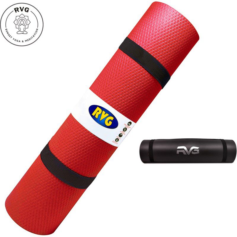 RVG Yoga mat for Women and Men with Bag, EVA Materia Red 6 mm Yoga Mat