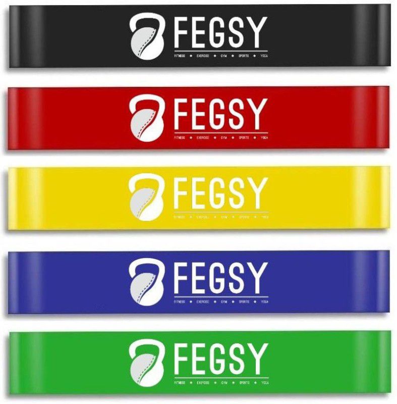 FEGSY Set of 5 Resistance Loop Band for Fitness,Workout,Stretching Exercise Fitness Band Resistance Band  (Pack of 5)
