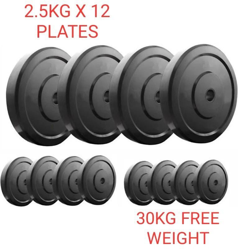 BROTHER FITNESS 30 kg pvc weight plates (2.5 kg each plates) Multicolor Weight Plate  (30 kg)