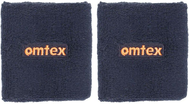 omtex Wrist Band for Gym and Sports for Women and Men - Navy Blue (Pack of2) Fitness Band  (Pack of 2)