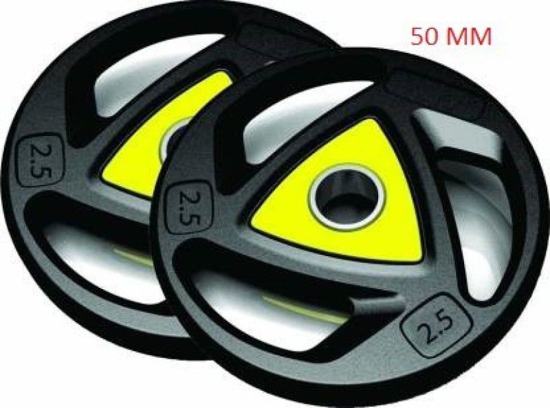 Fitness Kart Olympic Triangle Weight Plates (2.5x2 )- 50 mm Hole Black Weight Plate  (5 kg)