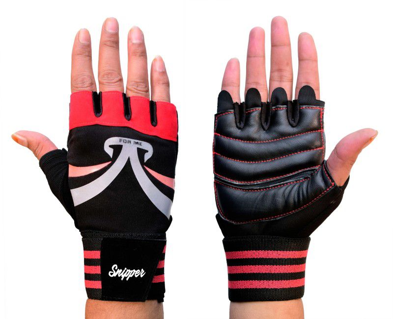 Snipper Fitness Gym Gloves for Weightlifting, Crossfit, Fitness ( BB FIT FOR LIFE ) Gym & Fitness Gloves  (Red, Black)