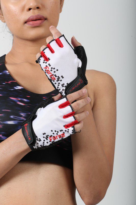 BURNLAB gym gloves Gym & Fitness Gloves  (White)