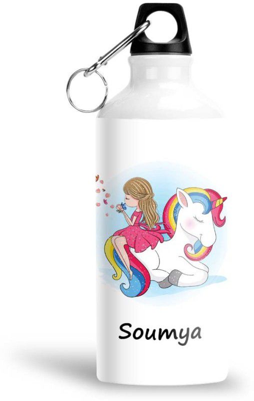 Furnish Fantasy Unicorn are real Sipper Bottle- Best Happy Birthday Gift ,Return Gift, Soumya 750 ml Sipper  (Pack of 1, White, Aluminium)