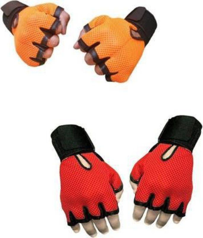 NITURAJ GYM HAND GLOVES COMBO (MULTICOLOUR)-PACK OF-2 Gym & Fitness Gloves  (Multicolor)