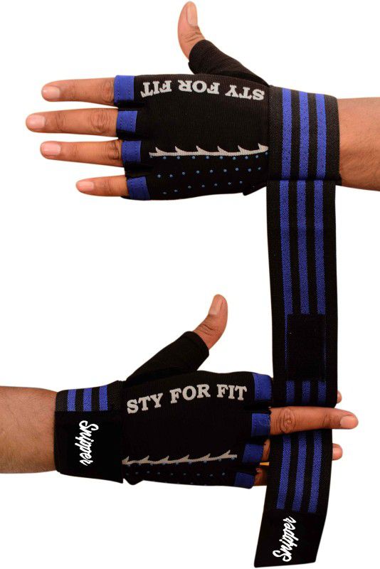 Snipper Lycra Gym Gloves for Weightlifting, Crossfit, Fitness Gym & Fitness Gloves  (128 Blue)