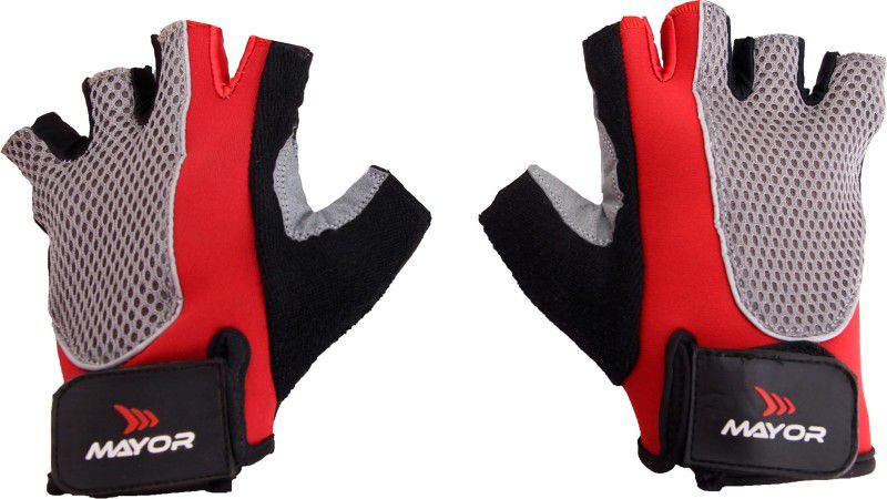 MAYOR AZONIA Gym & Fitness Gloves  (Red, Grey)