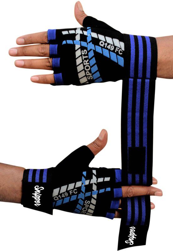 Snipper Lycra Gym Gloves for Weightlifting, Crossfit, Fitness Gym & Fitness Gloves  (129 Blue)