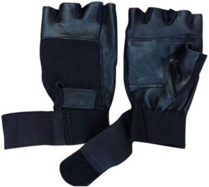 Real Choice Glovesblack Gym & Fitness Gloves  (Black)