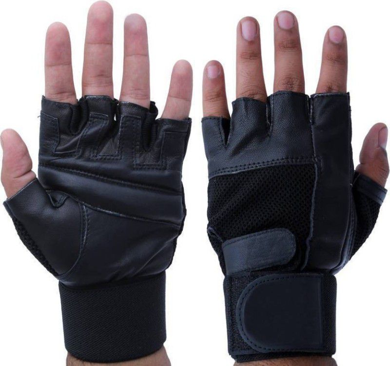 DreamPalace A-1 Gym Gloves With Wrist Support (Pack Of 1) 103 (Black) Gloves Gym & Fitness Gloves  (Black)