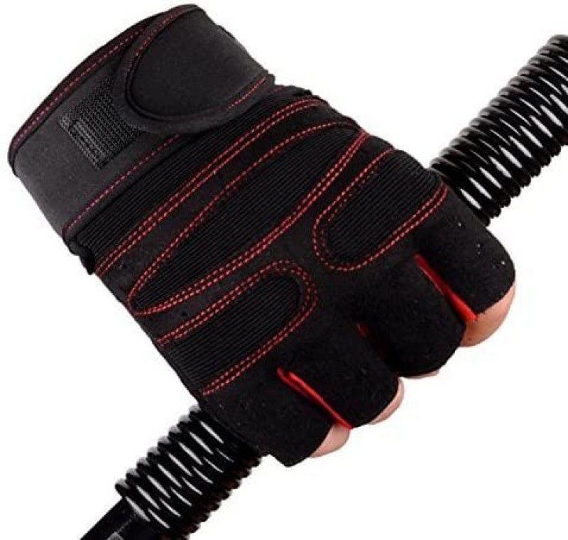 DreamPalace India Leather Riders Gloves with Wrist Support Riding Gloves  (Red, Black)