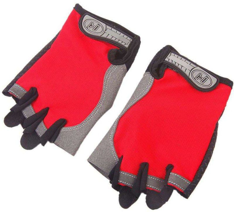 SHIVEXIM Fitness Gloves Anti-slip Half Fingers Gloves Sports Exercise Training Gym & Fitness Gloves  (Red)