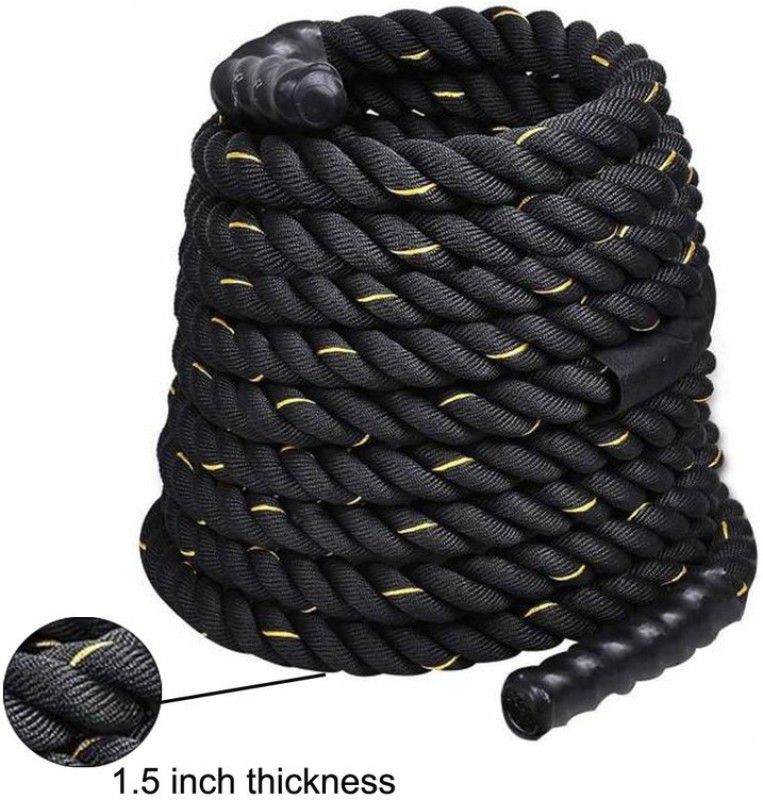 RIO PORT RP-0.4KG-50FTGBR-Y23 Battle Rope  (Length: 15 ft, Weight: 0.4 kg, Thickness: 1.5 inch)