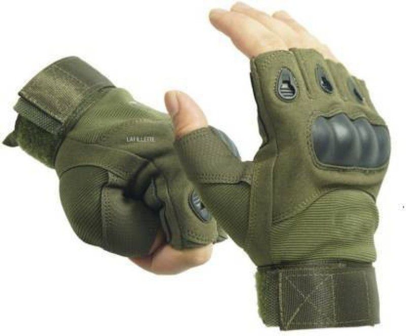 Aj style Half Finger Tactical Gloves Military Army Shooting Hunting Climbing Cycling Gym Gym & Fitness Gloves  (Green)