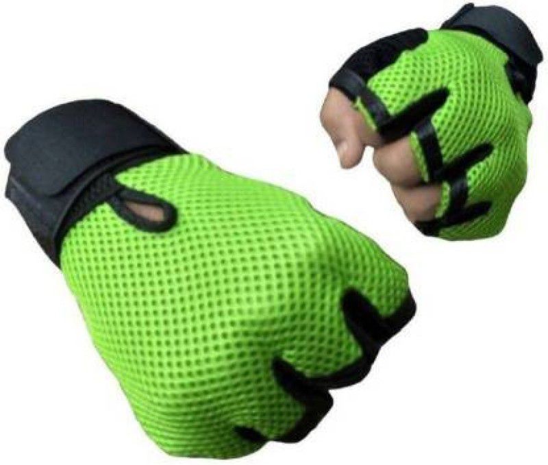 5 O' CLOCK SPORTS GYM GLOVES, Netted Gloves, Wrist Support, Workout Gloves, Exercise Glove Gym & Fitness Gloves  (Green)