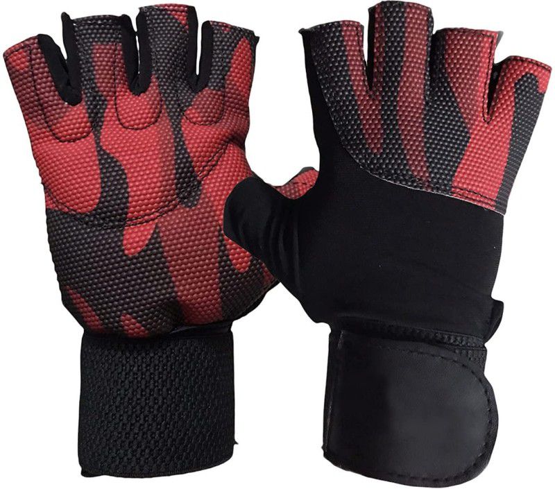GymWar Fitness Exercise Sport Weightlifting Workout Gym & Fitness Gloves  (Red)