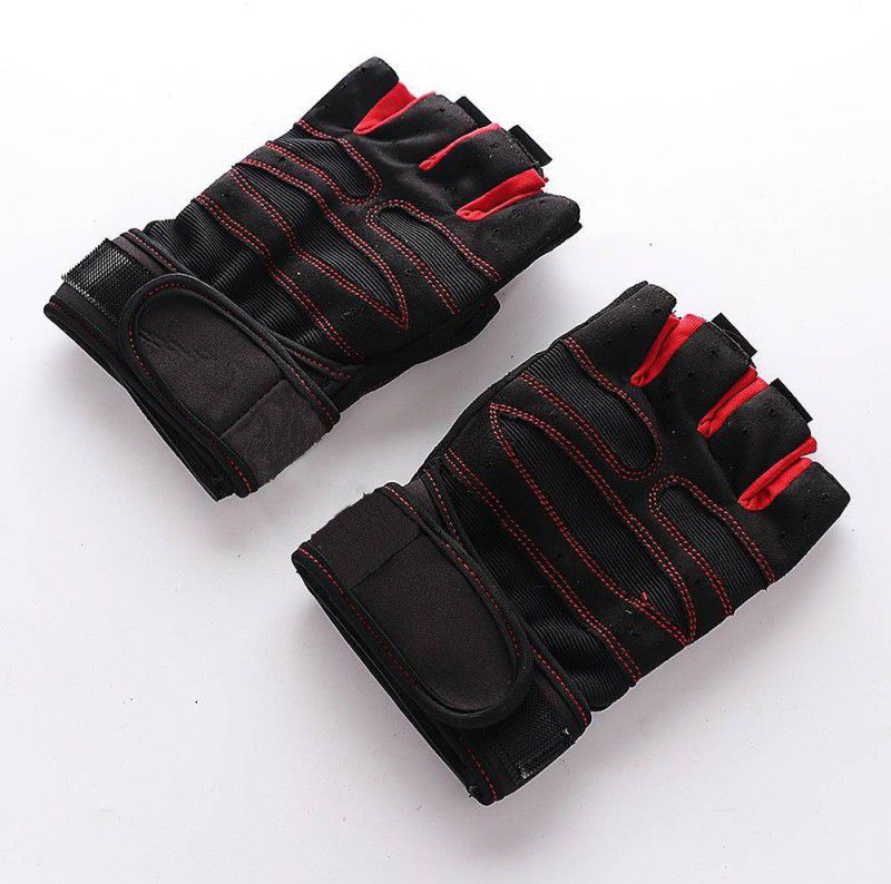 Trulex Gym & Fitness Gloves (Pack of 2) Gym & Fitness Gloves  (Black & Red)