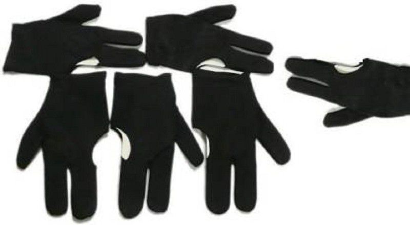 HR Group SNOOKER TABLE GLOVES BLACK 6 PCS Billiard Gloves  (Black)