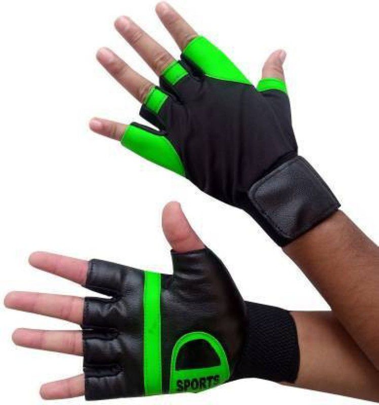 GymWar Gym Gloves for Men Women with Wrist Support Band for Weight Lifting and Exercise Gym & Fitness Gloves  (Green)