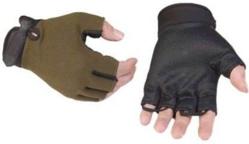 zaysoo Men Outdoor Sports Fashion Gloves Gym & Fitness Gloves  (Green, Black)