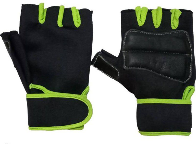 Snipper Full Lycra Netted Wrist Support Gloves (Green) Gym & Fitness Gloves  (Green)