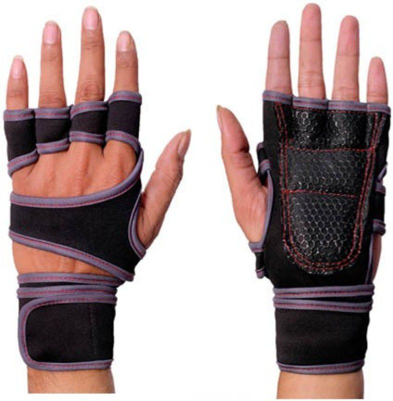 Snipper Lycra Open Chinese Padded Gym Gloves for Weightlifting Gym & Fitness Gloves  (Black)