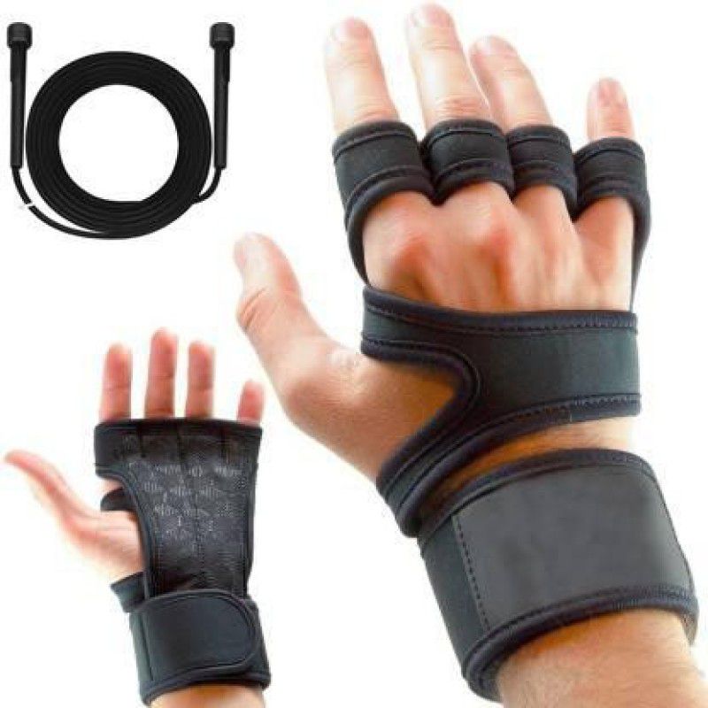 Leosportz Ventilated Workout Gloves for Men Weight Lifting Gym & Fitness Gloves  (Black)