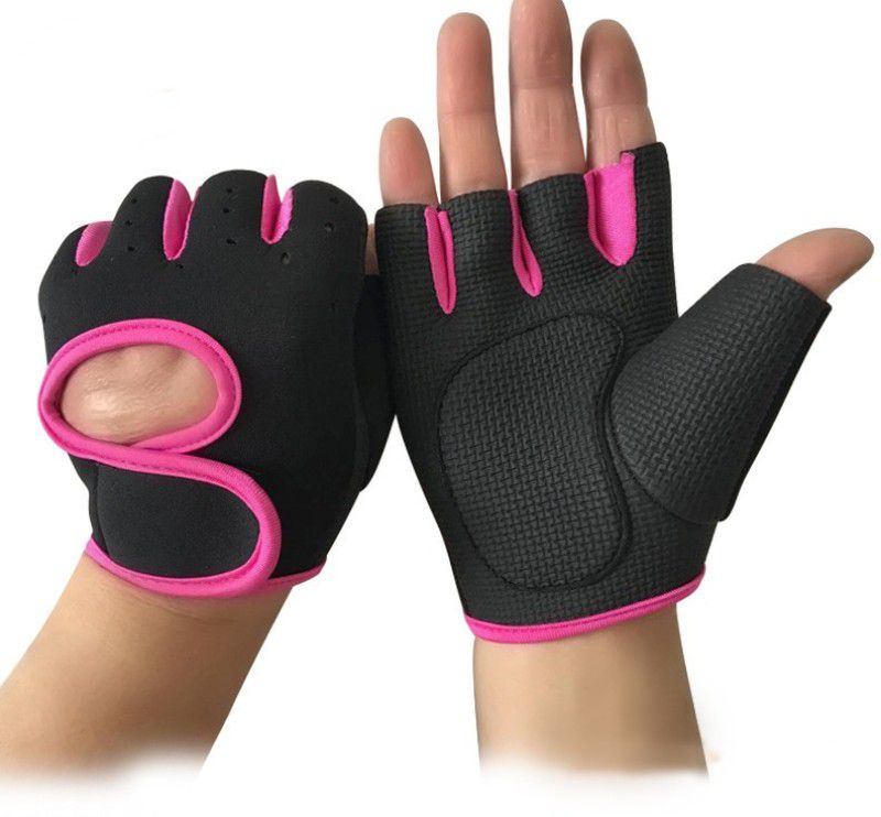 SDERMATECH Foam Padded Gym & Fitness Gloves Gym & Fitness Gloves  (Pink)