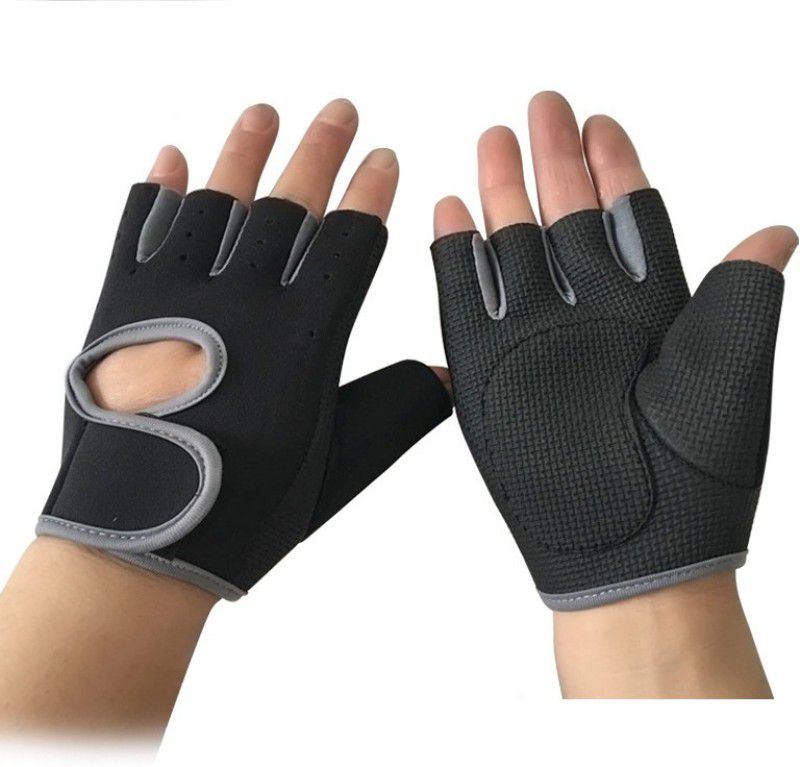 SDERMATECH Foam Padded Gym & Fitness Gloves Gym & Fitness Gloves  (Black)