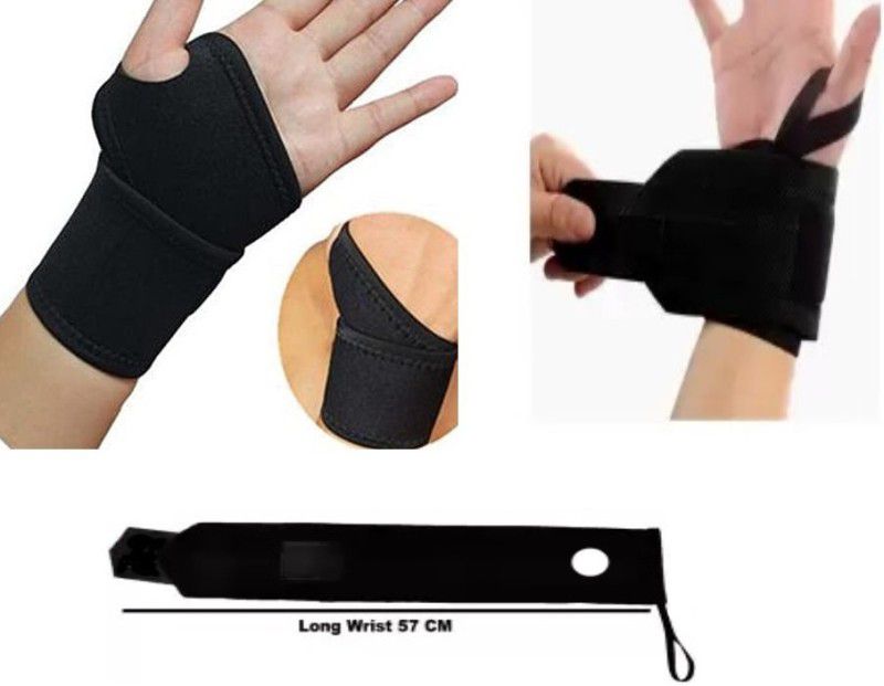 BAAZ Thumb Support / Wrist Supports for Gym Workout Gym & Fitness Gloves  (Black)
