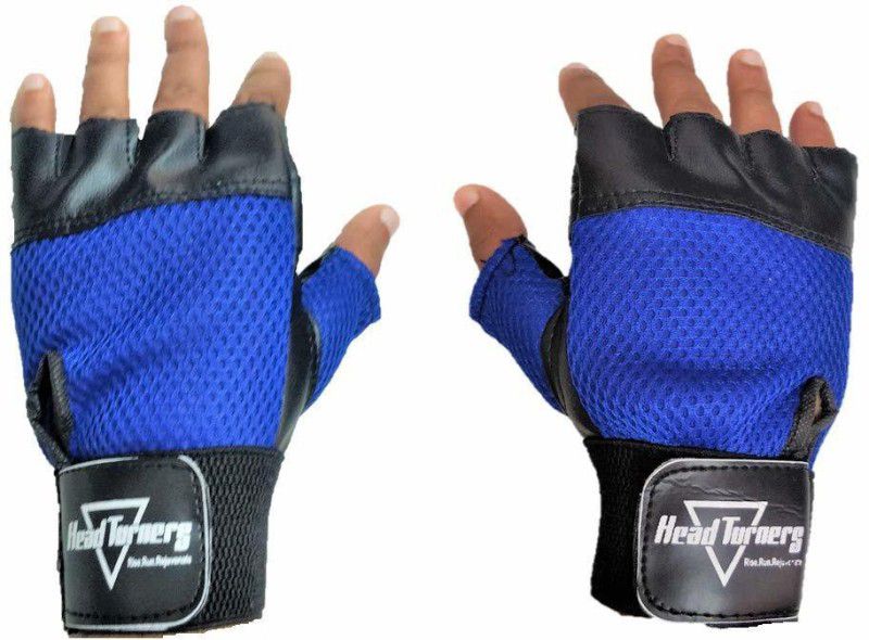 HeadTurners Gym Gloves for Weightlifting,Crossfit,Fitness & Other Sports for Men & Women(Blue) Gym & Fitness Gloves  (Blue)