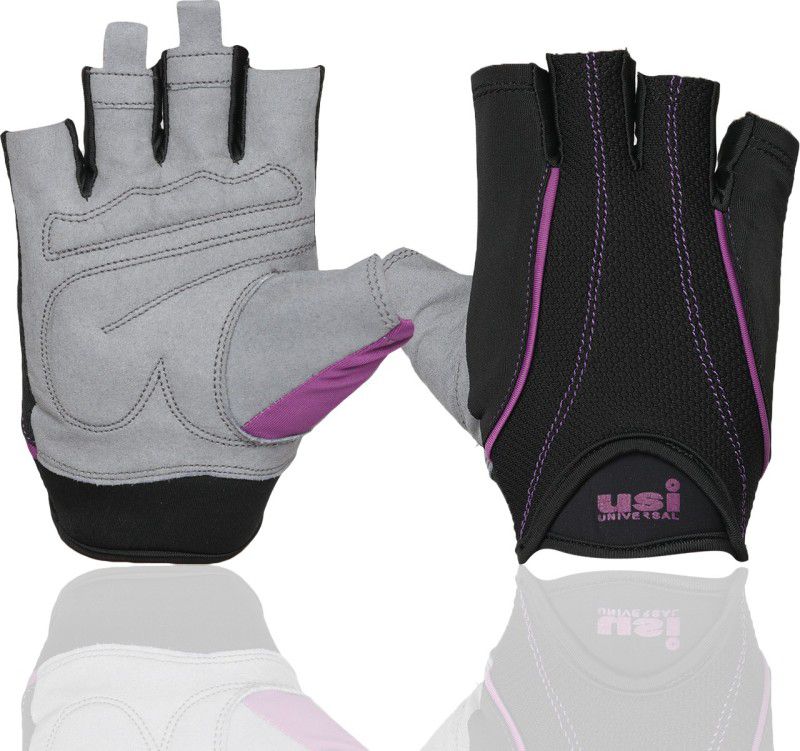 USI UNIVERSAL Gym Gloves , Monarch Fitness Workout Powerlifting Gloves, Polyester, Foam Gym & Fitness Gloves  (Black/Purple)