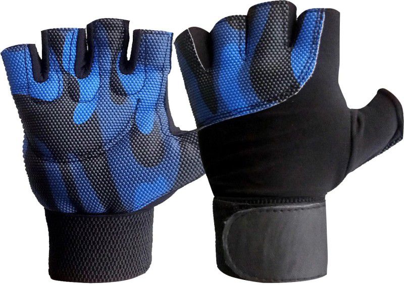 GymWar Weightlifting workout Gym Gloves For Men & women Gym & Fitness Gloves  (Blue)