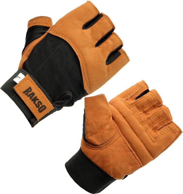 Rakso Gym Glove Fitness For Men Women Girl Boy Gym & Fitness Gloves  (Orange)