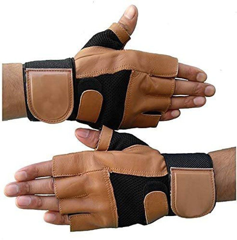 uRock Gym Gloves For Weightlifting, Powerlifting with Wrist Support Gym & Fitness Gloves  (Brown)