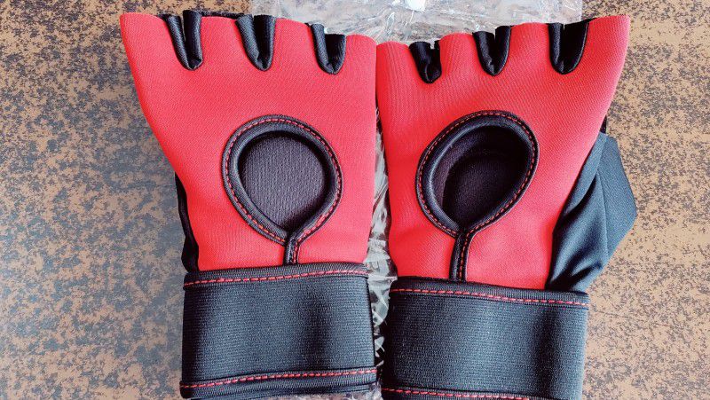 SHIVSHAKTI Gym & Fitness Gloves  (Red and black, Black)