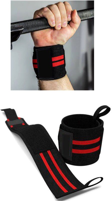 BMTRADING RED LINE WRIST SUPPORT BAND Gym & Fitness Gloves  (Red, Black)