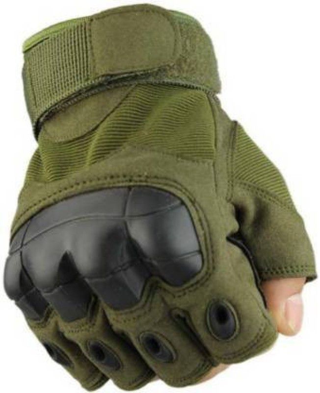 KradFit Half Finger Tactical Gloves Military Army Shooting Hunting Climbing Cycling Gym & Fitness Gloves  (Green)
