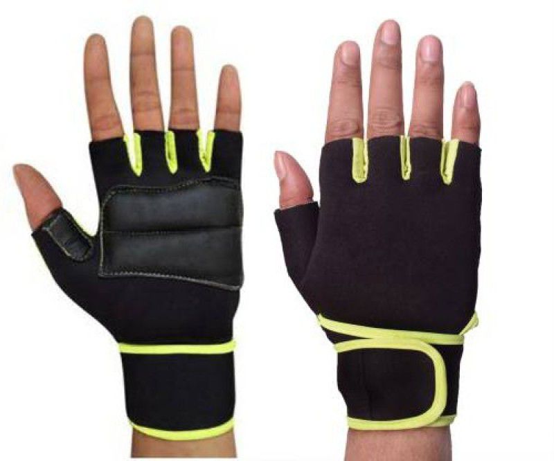 5 O' CLOCK SPORTS Lycra Netted Wrist Support Gloves Pair Gym & Fitness Gloves (Green) Gym & Fitness Gloves  (Black, Green)
