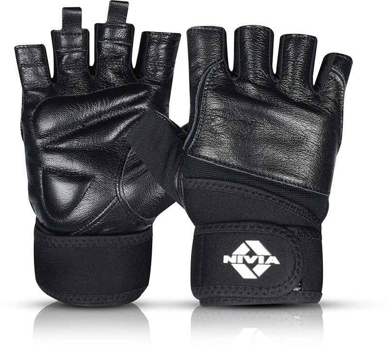 NIVIA gym glove Gym & Fitness Gloves  (Black)