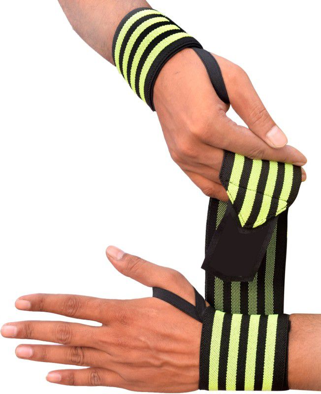 BMTRADING WRIST SUPPORT BAND Gym & Fitness Gloves  (GREEN BLACK)