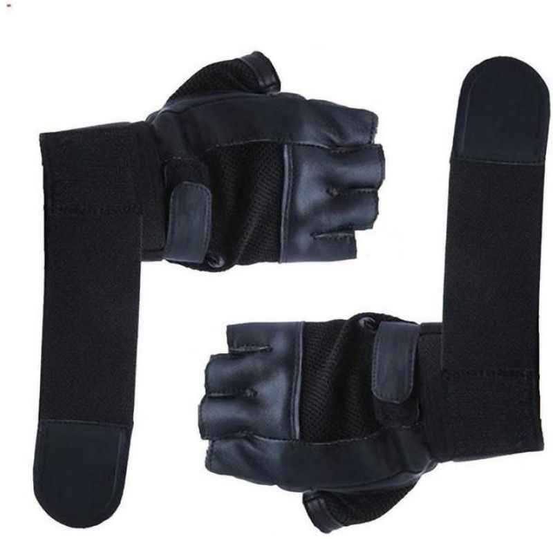 Fitness Gallery Gym Gloves for Weightlifting, Fitness & Other Sports with Wrist wrap Support Gym & Fitness Gloves  (Black)