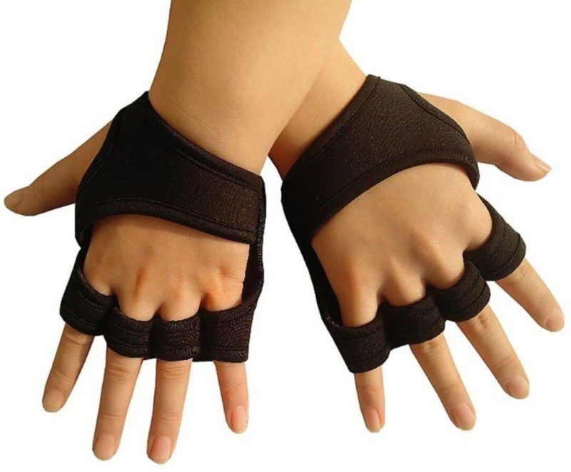 Digital Shoppy Weight Lifting Training Fitness Hand Palm Protector Gloves (Mediem) Black Gym & Fitness Gloves  (Black)